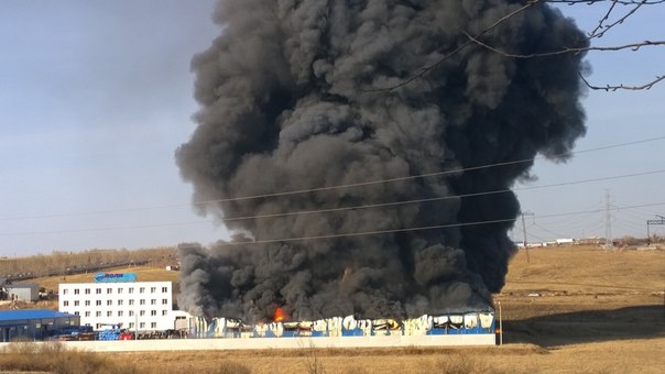 Крупный пожар произошел в Красноярске