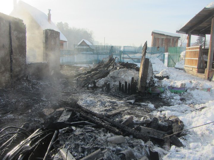 В Ачинске сгорел дом по Урицкого