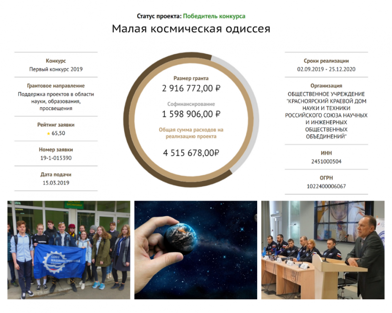 Проект Красноярского Дома науки и техники победил в конкурса Президентских грантов