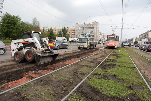 В Красноярске начался третий этап ремонта трамвайных путей на проспекте имени газеты «Красноярский рабочий»